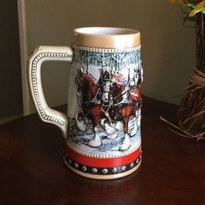 Vintage 1988 Budweiser Holiday Beer Stein